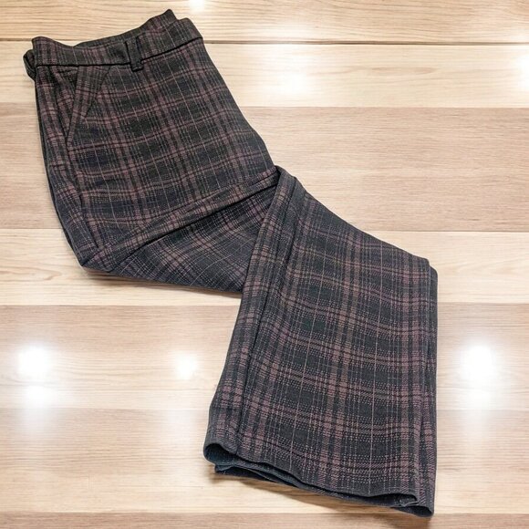 Kut‎ From the Kloth Black Eggplant Plaid Stretch Dress Trousers - Picture 1 of 11